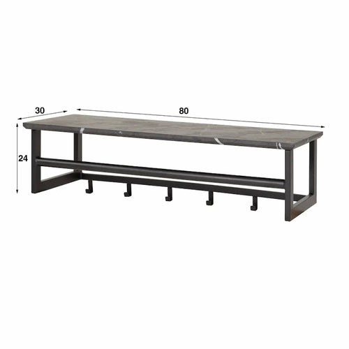 Ylumen Kapstok Tenaro - B 80 cm H 24 cm - marmer zwart