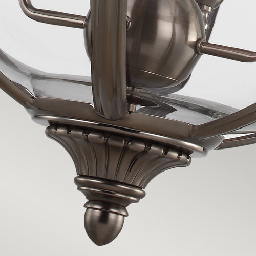 Elstead Adams - 4-lichts plafond kroonluchter hanglamp antiek nikkel, E14
