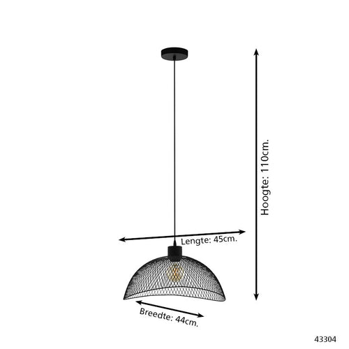 EGLO hanglamp Pompeya - e27 - ø 44 cm - zwart - vtwonen shop