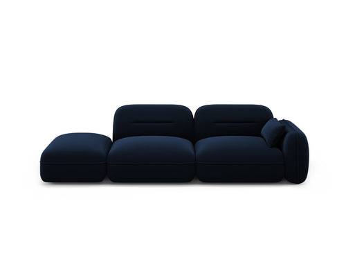 Cosmopolitan Design linker modulaire bank Sydney 3-zits, flueel, koningsblauw - 90x295x70cm