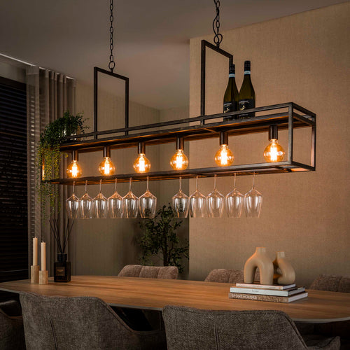 Giga Living Hanglamp Decorate - Bruin Metaal - 160x30x150cm