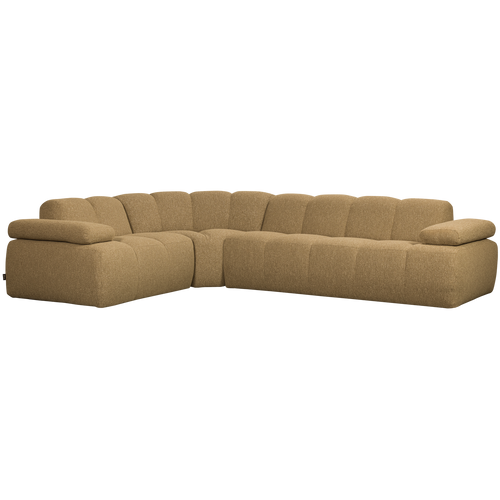 WOOOD hoekbank links Mojo - Bouclé - Geel/Bruin Melange -74x310x230