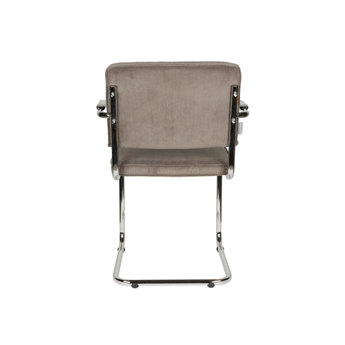 Zuiver Ridge Rib Eetkamerstoelen armleuning Grijs - Set van 2 - vtwonen shop