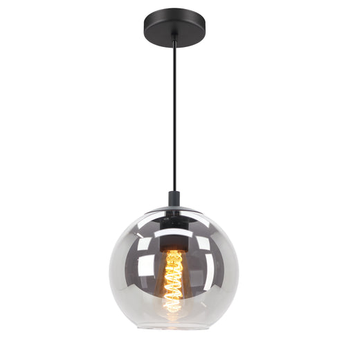 EGLO hanglamp Ariscani - e27 - ø 20 cm - rookglas - zwart
