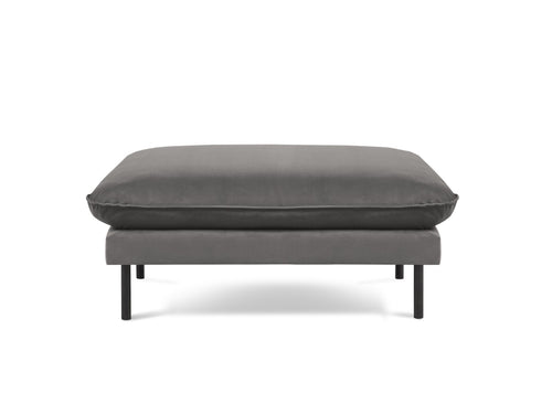 Cosmopolitan Design Poef Vienna flueel, lichtgrijs - 73x93x43cm