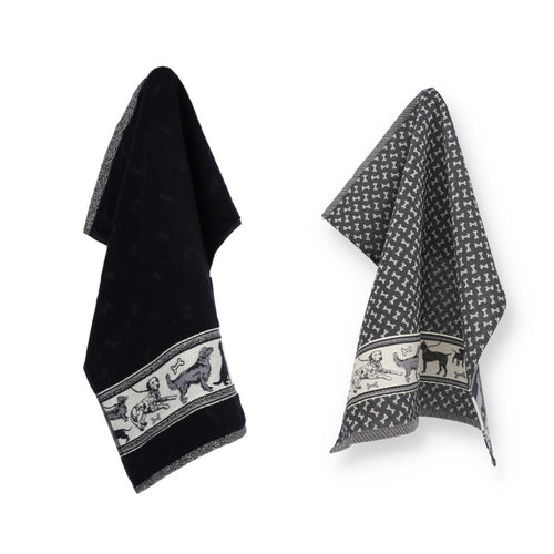 Luxe Keukendoek en Theedoek Hond Zwart - Bunzlau Castle - 100% biologisch GOTS katoen - vtwonen shop