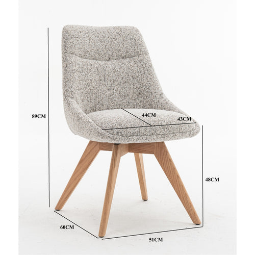 DÉJA Living Eetkamerstoel Malou - Beige/Naturel - Draaibaar - Set van 2 - vtwonen shop