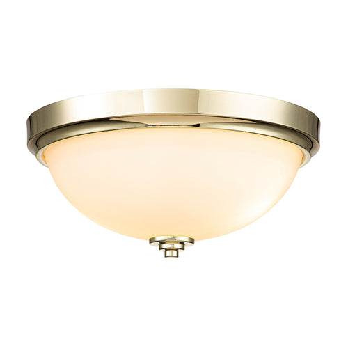 Elstead Feiss Malibu Bowl Semi Flush Plafondlamp Gepolijst Messing, IP44