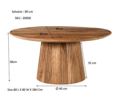 Livingfurn salontafel Salvator - 80cm - mangohout