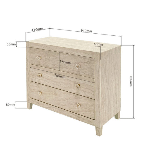 Kare Design Ladekast Travertino 3 lades
