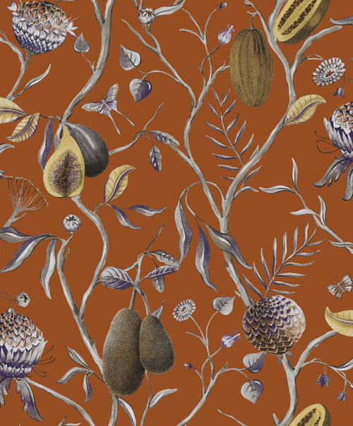 Masureel behang bosrijk landschap terracotta - 53 cm x 10.05 m - 630099 - vtwonen shop