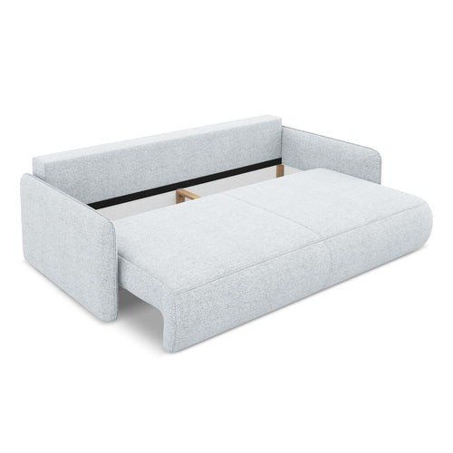 LaMiaSofa 3-zits slaapbank Palermo - chenille stof - lichtblauw - 216x105x86