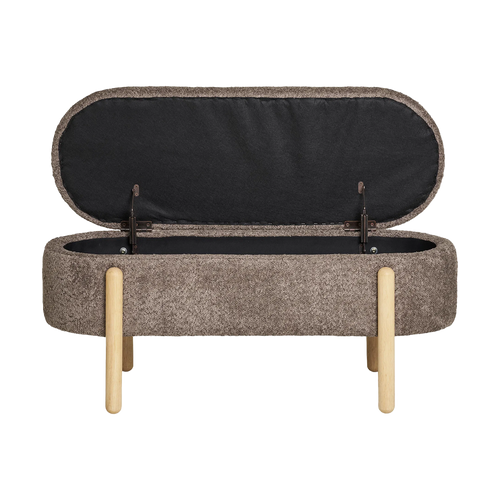 Artichok Dieks Bouclé Bankje Met Opbergruimte - Bruin - vtwonen shop