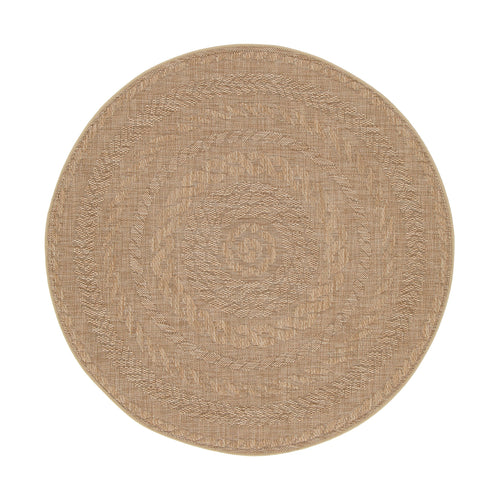 AFK Living vloerkleed BROOK - Vloerkleed geschikt voor gebruik binnenshuis en buitenshuis - beige - 160x160 cm