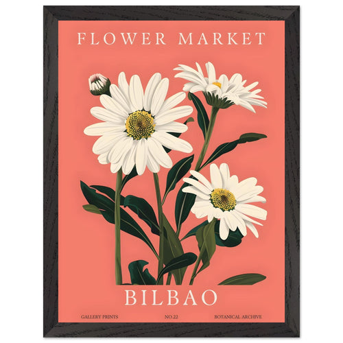 Artfulprints Poster met Lijst Flower market - Bilbao   - 30x40 cm - Roze
