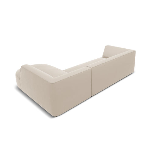 Cosmopolitan Design - Modulaire hoekbank rechts Siena 4-zits, flueel beige - 180x273x69cm