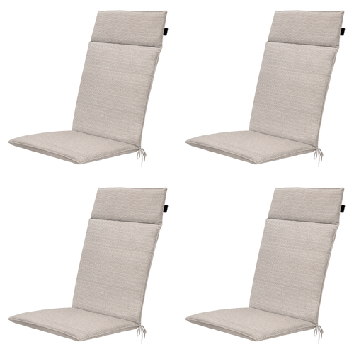 Madison tuintstoelkussen hoge rug Richmond - beige - 120x50x4cm - set van 4