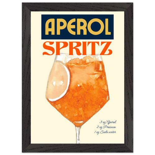 Artfulprints Poster met Lijst Aperol Spritz - Original   - A4 21x29.7 cm - Oranje