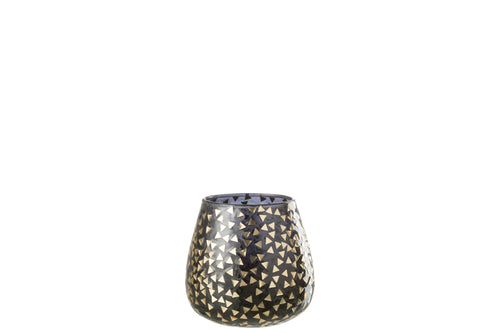 J-Line windlicht Driehoek - glas - zwart/goud - large - vtwonen shop