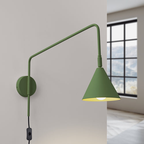 Sollux Lighting Wandlamp NOX olijfgroen - 14x61x30cm