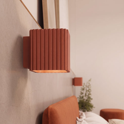 Sollux Lighting Plafondlamp RIFF 1 rode oker GU10 - 10x10x10cm