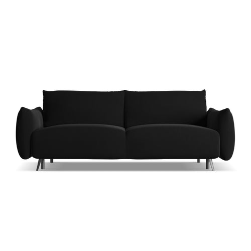 LaMiaSofa 3-zits slaapbank Genova - velours - zwart - 230x105x86