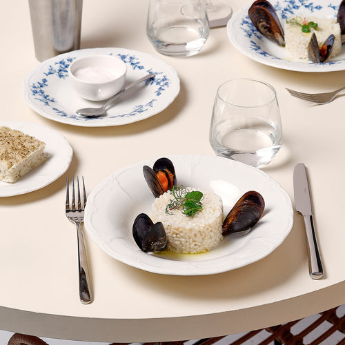 Bonbistro - Diep bord 23,5/14xH4cm ivoor Retro - Set van 6 - vtwonen shop