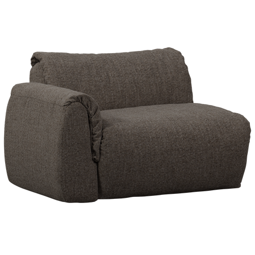 WOOOD 1-zits met arm links Baggy - Grijs - Geweven Stof - 81x114x101 - vtwonen shop