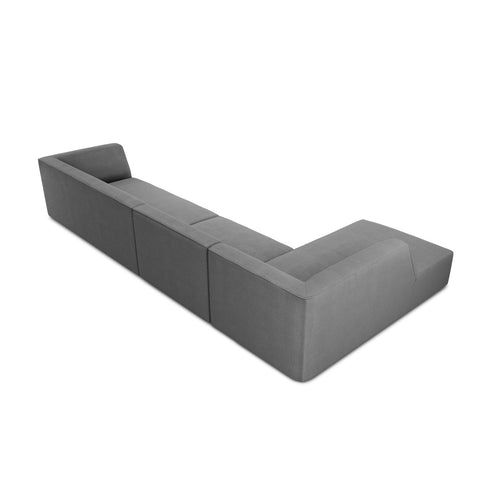 Cosmopolitan Design - Modulaire hoekbank links Siena 5-zits, structurele stof grijs - 180x366x69cm