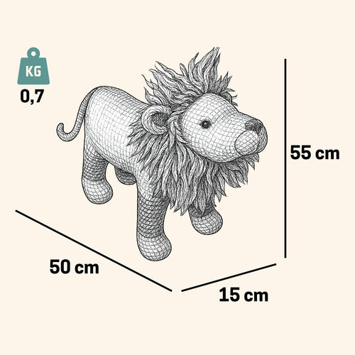 Pintado & Lacado knuffeldier Leeuw - beige - 55 cm