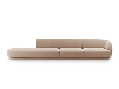 Micadoni - Linker bank "Miley" 4 zitplaatsen, flueel, cappuccino - 90x323x70cm
