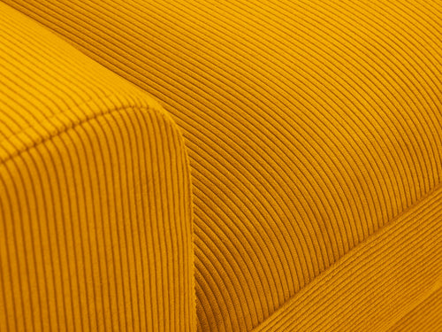 Cosmopolitan Design Converteerbare hoekbank rechts met opbergdoos Kyoto 4-zits, ribfluwelen, geel - 145x241x88cm