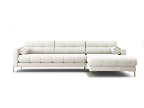 Cosmopolitan Design rechter hoekbank Bali 5-zits, structurele stof, lichtbeige - 185x293x75cm