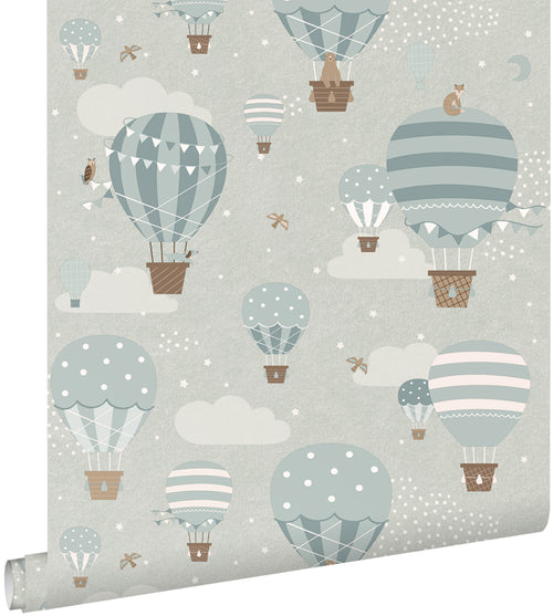 ESTAhome behang luchtballonnen blauw - 50 x 900 cm - 131345 - vtwonen shop