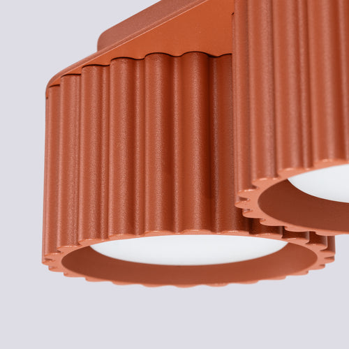 Sollux Lighting Plafondlamp AURA 2 rood ochra Gx53 - 21x10x12cm