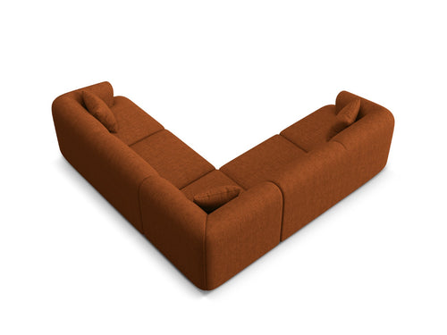 Cosmopolitan Design Symmetrische modulaire hoekbank Campi 6-zits, structurele stof baksteen - 255x255x70cm