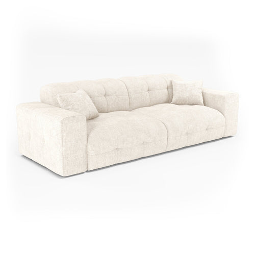 Premium Interiors - Bank COCOON - gewaafd fluweel crème 230cm
