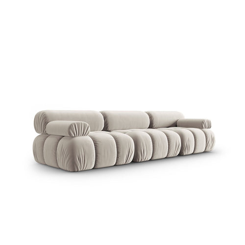 Cosmopolitan Design - Modulaire bank Cortina 3-zits, flueel donkerbeige - 94x282x70cm