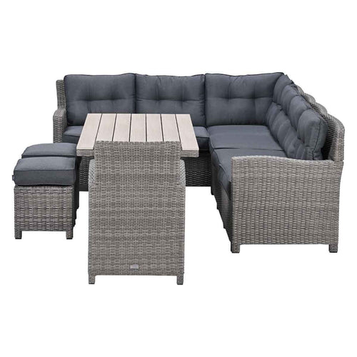 Garden Impressionslounge dining set Jaru 6-delig links - light teak vironwood
