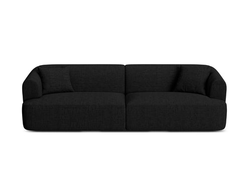 Cosmopolitan Design Modulaire bank Campi 4-zits, structurele stof zwart - 90x255x70cm
