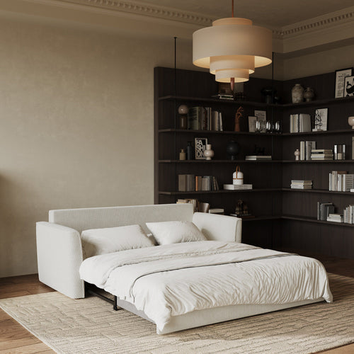 Sia Home - Rechte bank LUXO - Corduroy - Crème - 180cm