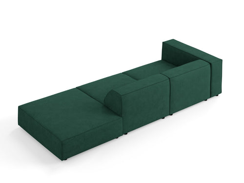 Cosmopolitan Design Rechte bank Arendal 4-zits, chenille met ribbeleffect, flessengroen - 102x262x70cm