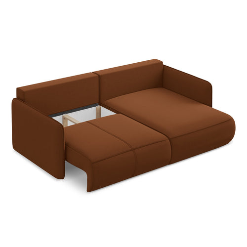 LaMiaSofa hoekbank rechts Palermo - velours - terracotta - 207x148x86