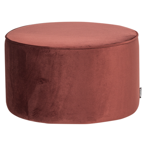 WOOOD poef laag Sara 36xØ60 cm - Velvet - Bordeauxrood