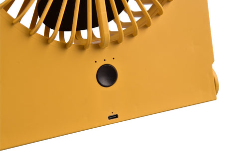 Trio Leuchten Tafelventilator Breezy - H 23 cm - Accu oplaadbaar - geel - vtwonen shop