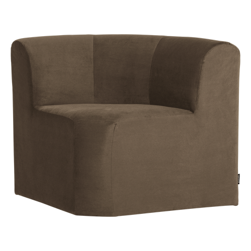 WOOOD eetbank hoek rugleuning Mojo Base - Velvet - Taupe - 83x80x80