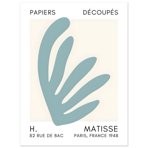Artfulprints  Matisse – Aquatic impression turquoise   poster 30x40 cm