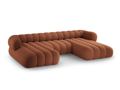 Cosmopolitan Design Panoramische bank Koge 6-zits, chenille baksteen - 165x348x70cm
