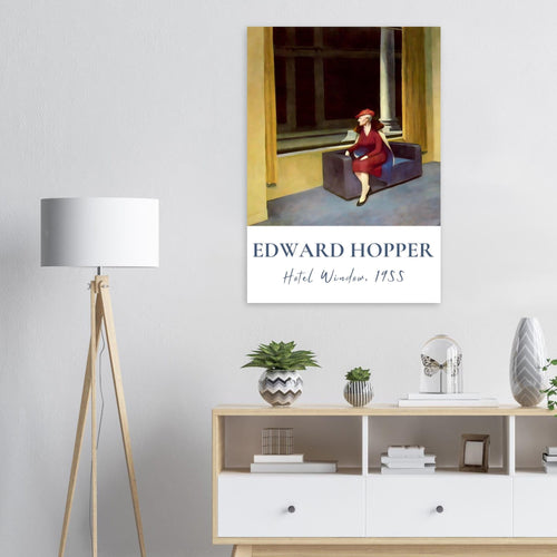 Artfulprints Poster met Lijst Edward Hopper - Hotel window   - 70x100 cm - Meerkleurig