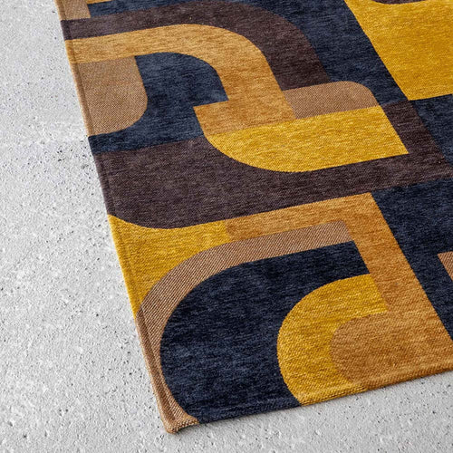 Louis De Poortere binnen & buiten machinewasbaar vloerkleed Nuance Module van 40% gerecycled PET - geel - 80x150cm